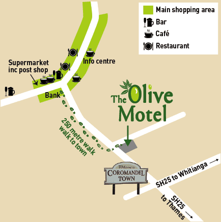 map of The Olive Motel location