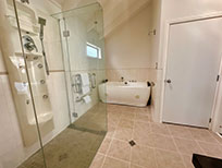 Spa bath in bathroom